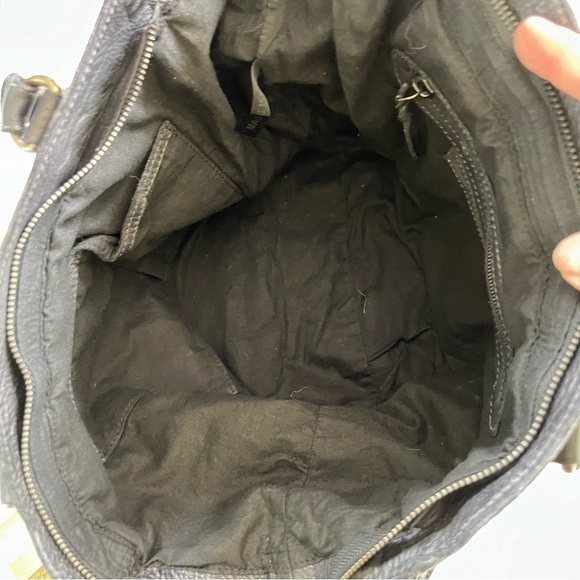 AMSTERDAM HERITAGE EDGY BLACK LEATHER STUDDED CONVERTIBLE BAG EUC - Picture 6 of 11